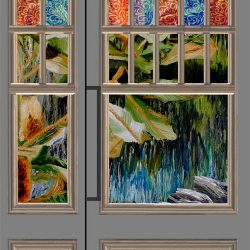 Stained Glass and Grevilleas - Double