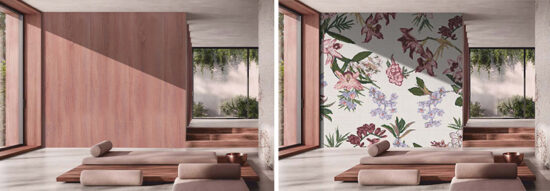 feature wall design floral art, pretty , made from mosaic as luxury home decor